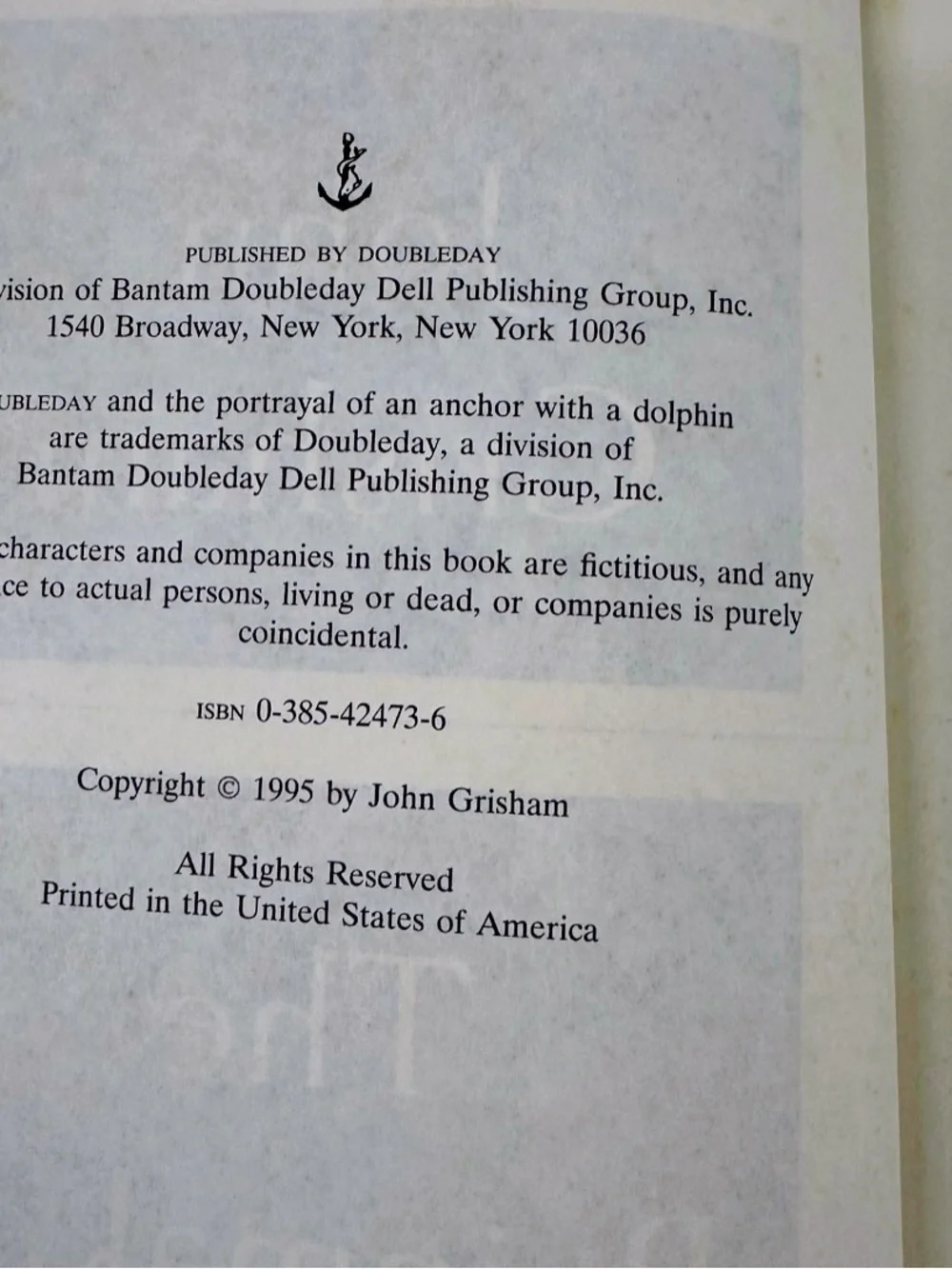 John Grisham The Rainmaker 1995 Doubleday Hardcover Black Gold Signature Vintage